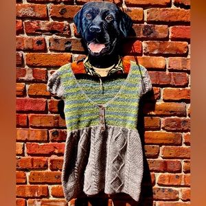 Free People Nordic Fair Isle Cap Sleeve Cable Knit Sweater (gently used)